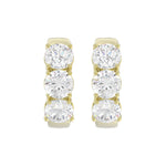 14K YELLOW GOLD 3.00CT ROUND DIAMOND HOOP EARRINGS