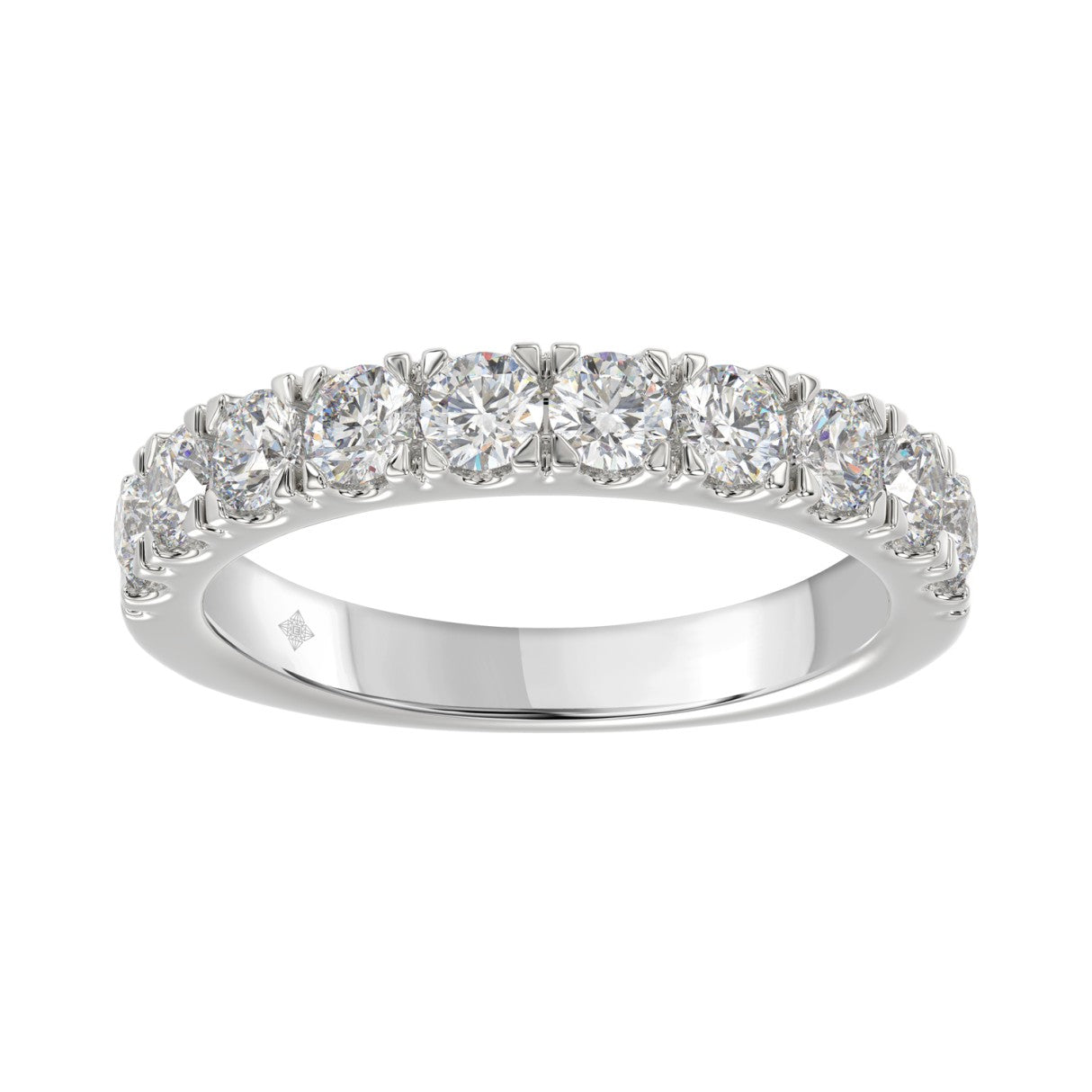 14K WHITE GOLD 1.00CT ROUND DIAMOND LADIES BAND