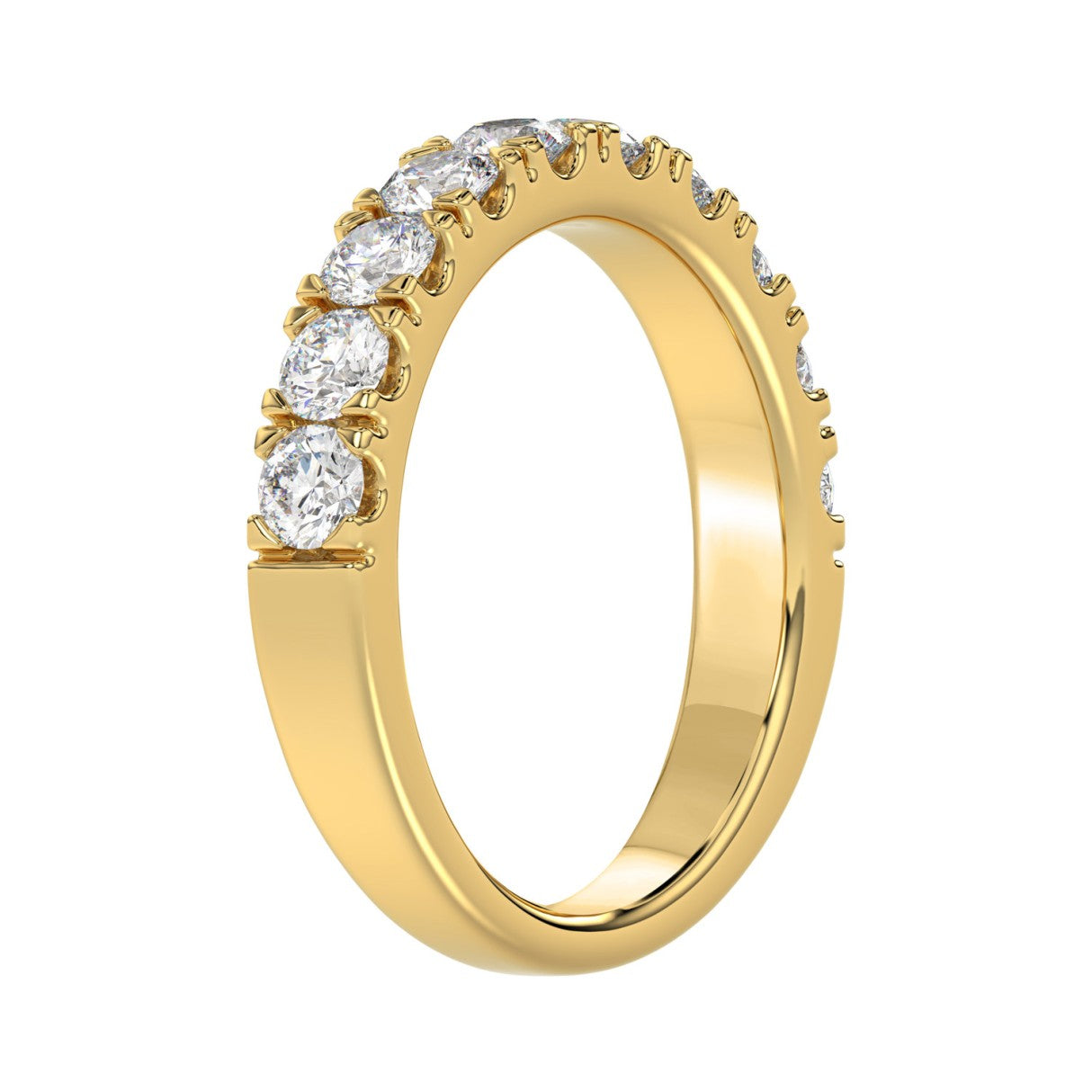 14K YELLOW GOLD 1.00CT ROUND DIAMOND LADIES BAND