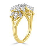 10K YELLOW GOLD 1 1/2CT ROUND/MARQUISE DIAMOND LADIES RING