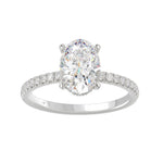 14K WHITE GOLD 2 1/5CT ROUND/OVAL DIAMOND LADIES RING (CENTER STONE OVAL DIAMOND 2CT)