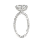 14K WHITE GOLD 2 1/5CT ROUND/OVAL DIAMOND LADIES RING (CENTER STONE OVAL DIAMOND 2CT)