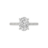 14K WHITE GOLD 2 1/5CT ROUND/OVAL DIAMOND LADIES RING (CENTER STONE OVAL DIAMOND 2CT)