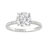 14K WHITE GOLD 2 1/4CT ROUND DIAMOND LADIES RING (CENTER STONE ROUND DIAMOND 2CT)