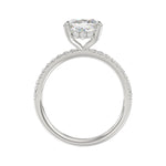 14K WHITE GOLD 2 1/4CT ROUND/CUSHION DIAMOND LADIES RING (CENTER STONE CUSHION DIAMOND 2CT)