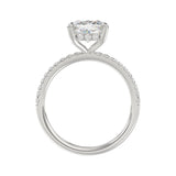 14K WHITE GOLD 2 1/4CT ROUND/CUSHION DIAMOND LADIES RING (CENTER STONE CUSHION DIAMOND 2CT)