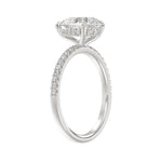 14K WHITE GOLD 2 3/4CT ROUND/PEAR DIAMOND LADIES RING (CENTER STONE PEAR DIAMOND 2CT)