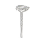 14K WHITE GOLD 2 3/4CT ROUND/PEAR DIAMOND LADIES RING (CENTER STONE PEAR DIAMOND 2CT)