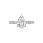 14K WHITE GOLD 2 3/4CT ROUND/PEAR DIAMOND LADIES RING (CENTER STONE PEAR DIAMOND 2CT)