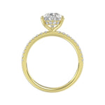 14K YELLOW GOLD 2 3/4CT ROUND/PEAR DIAMOND LADIES RING (CENTER STONE PEAR DIAMOND 2CT)