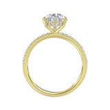 14K YELLOW GOLD 2 3/4CT ROUND/PEAR DIAMOND LADIES RING (CENTER STONE PEAR DIAMOND 2CT)