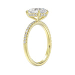14K YELLOW GOLD 2 3/4CT ROUND/PEAR DIAMOND LADIES RING (CENTER STONE PEAR DIAMOND 2CT)