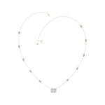 14K WHITE GOLD 2 1/4CT ROUND/EMERALD DIAMOND LADIES NECKLACE