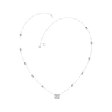 14K WHITE GOLD 2 1/4CT ROUND/EMERALD DIAMOND LADIES NECKLACE