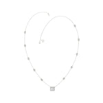 14K WHITE GOLD 2 1/4CT ROUND/EMERALD DIAMOND LADIES NECKLACE