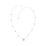 14K WHITE GOLD 2 1/4CT ROUND/EMERALD DIAMOND LADIES NECKLACE