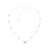 14K YELLOW GOLD 2 1/4CT ROUND/EMERALD DIAMOND LADIES NECKLACE