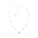 14K YELLOW GOLD 2 1/4CT ROUND/EMERALD DIAMOND LADIES NECKLACE