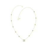 14K YELLOW GOLD 2 1/4CT ROUND/EMERALD DIAMOND LADIES NECKLACE