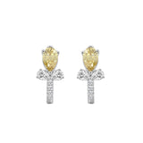 14K WHITE GOLD 1 1/2CT ROUND/PEAR/YELLOW PEAR DIAMOND LADIES EARRING 