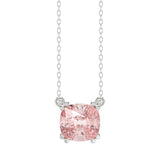 ETERNAL BLUSH COLLECTION 14K WHITE GOLD 1.00CT CUSHION PINK DIAMOND LADIES PENDANT