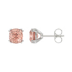ETERNAL BLUSH COLLECTION 14K WHITE GOLD 2.00CT PINK CUSHION DIAMOND LADIES EARRINGS