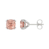 ETERNAL BLUSH COLLECTION 14K WHITE GOLD 2.00CT PINK CUSHION DIAMOND LADIES EARRINGS