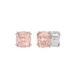 ETERNAL BLUSH COLLECTION 14K WHITE GOLD 2.00CT PINK CUSHION DIAMOND LADIES EARRINGS