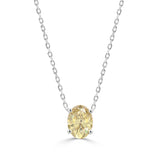 14K WHITE GOLD 1.00CT YELLOW OVAL DIAMOND LADIES PENDANT