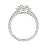 14K WHITE GOLD 1 3/4CT ROUND/BAGUETTE/HEZAGON STEP CUT DIAMOND LADIES RING