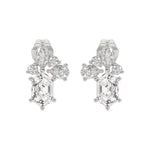 14K WHITE GOLD 1 1/2CT ROUND/MARQUISE/PEAR/HEXAGON STEP CUT LADIES EARRINGS