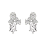 14K WHITE GOLD 1 1/2CT ROUND/MARQUISE/PEAR/HEXAGON STEP CUT LADIES EARRINGS