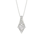 14K WHITE GOLD 1.00CT ROUND/BAGUETTE/KITE STEP CUT DIAMOND LADIES PENDANT