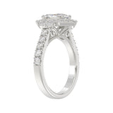 14K WHITE GOLD 2 1/4CT ROUND/BAGUETTE/HEXAGON DIAMOND LADIES RING
