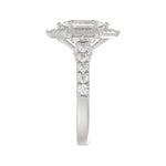 14K WHITE GOLD 2 1/4CT ROUND/BAGUETTE/HEXAGON DIAMOND LADIES RING