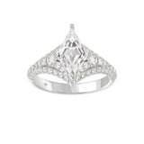14K WHITE GOLD 3 3/4CT ROUND/PRINCESS DIAMOND LADIES RING