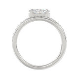 14K WHITE GOLD 1 1/4CT ROUND/OVAL DIAMOND LADIES RING