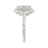 14K WHITE GOLD 1 1/4CT ROUND/HEXAGON DIAMOND LADIES RING