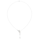 14K WHITE GOLD 1 3/4CT ROUND/PEAR DIAMOND LADIES NECKLACE