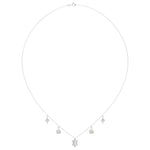 14K WHITE GOLD 3 1/2CT PEAR/HEXAGON/LOZENGE DIAMOND LADIES NECKLACE
