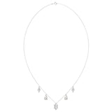 14K WHITE GOLD 3 1/2CT PEAR/HEXAGON/LOZENGE DIAMOND LADIES NECKLACE