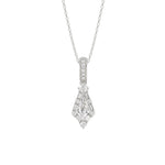 14K WHITE GOLD 1.00CT ROUND/BAGUETTE/KITE DIAMOND LADIES PENDANT WITH CHAIN