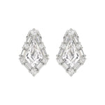 14K WHITE GOLD 1 1/4CT ROUND/BAGUETTE/KITE DIAMOND LADIES EARRINGS