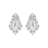 14K WHITE GOLD 1 1/4CT ROUND/BAGUETTE/KITE DIAMOND LADIES EARRINGS