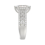 14K WHITE GOLD 3 1/2CT ROUND/BAGUETTE/HEXAGON DIAMOND LADIES RING