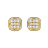 10K YELLOW GOLD 3/4CT ROUND DIAMOND LADIES EARRINGS