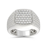 10K WHITE GOLD 1.00CT ROUND DIAMOND MEN'S RING