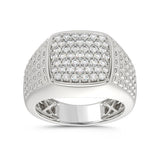 10K WHITE GOLD 1.00CT ROUND DIAMOND MEN'S RING