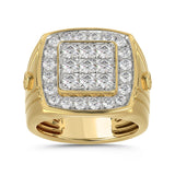 10K YELLOW GOLD 2.00CT ROUND DIAMOND MEN'S RING