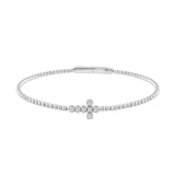 9K WHITE GOLD 1/6CT ROUND DIAMOND LADIES BANGLE